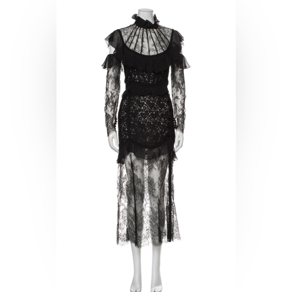 Alessandra Rich STUNNING Black lace midi dress US 6 IT 42